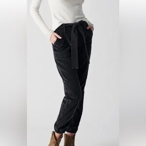 Faherty women’s Orion Black Ankle Pants small tie waist